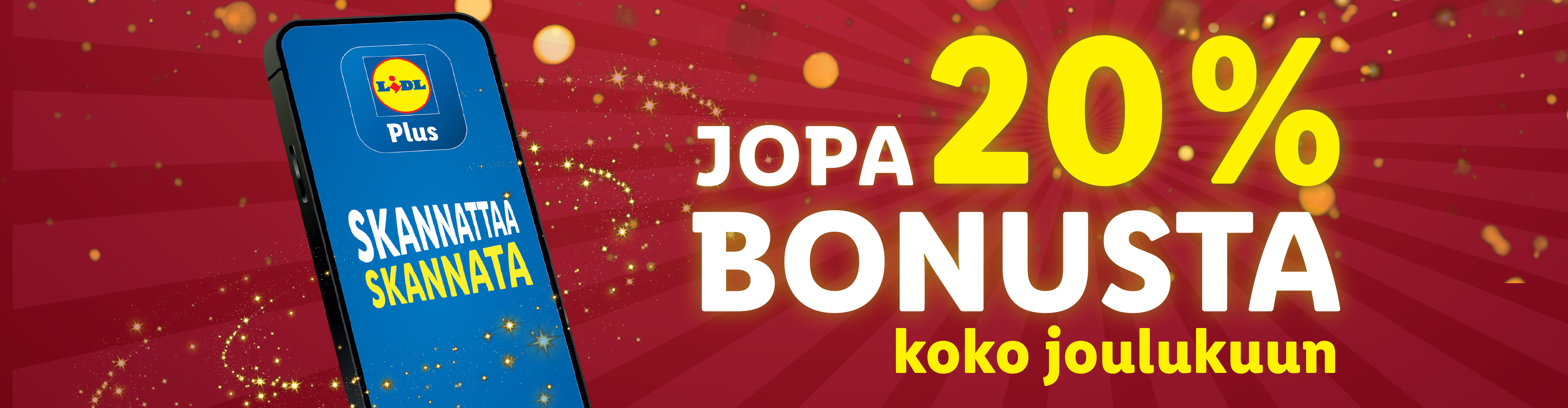 Jopa 20 % bonusta koko joulukuun