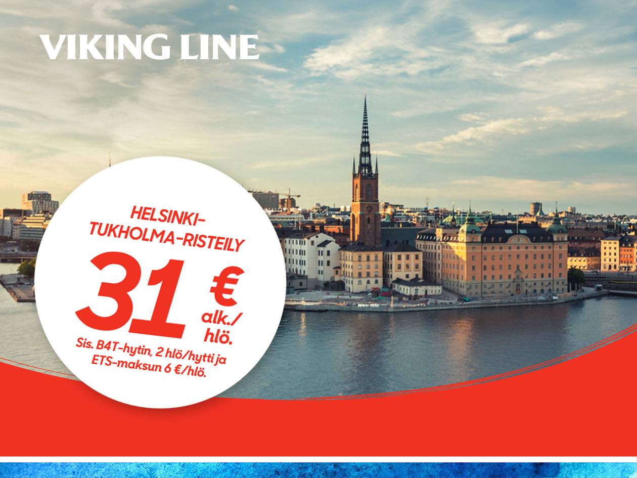 Helsinki-Tukholma-risteily alk. 31 €