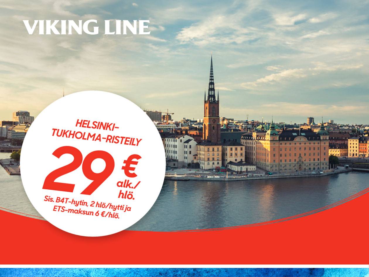 Helsinki-Tukholma-risteily alk. 29 €