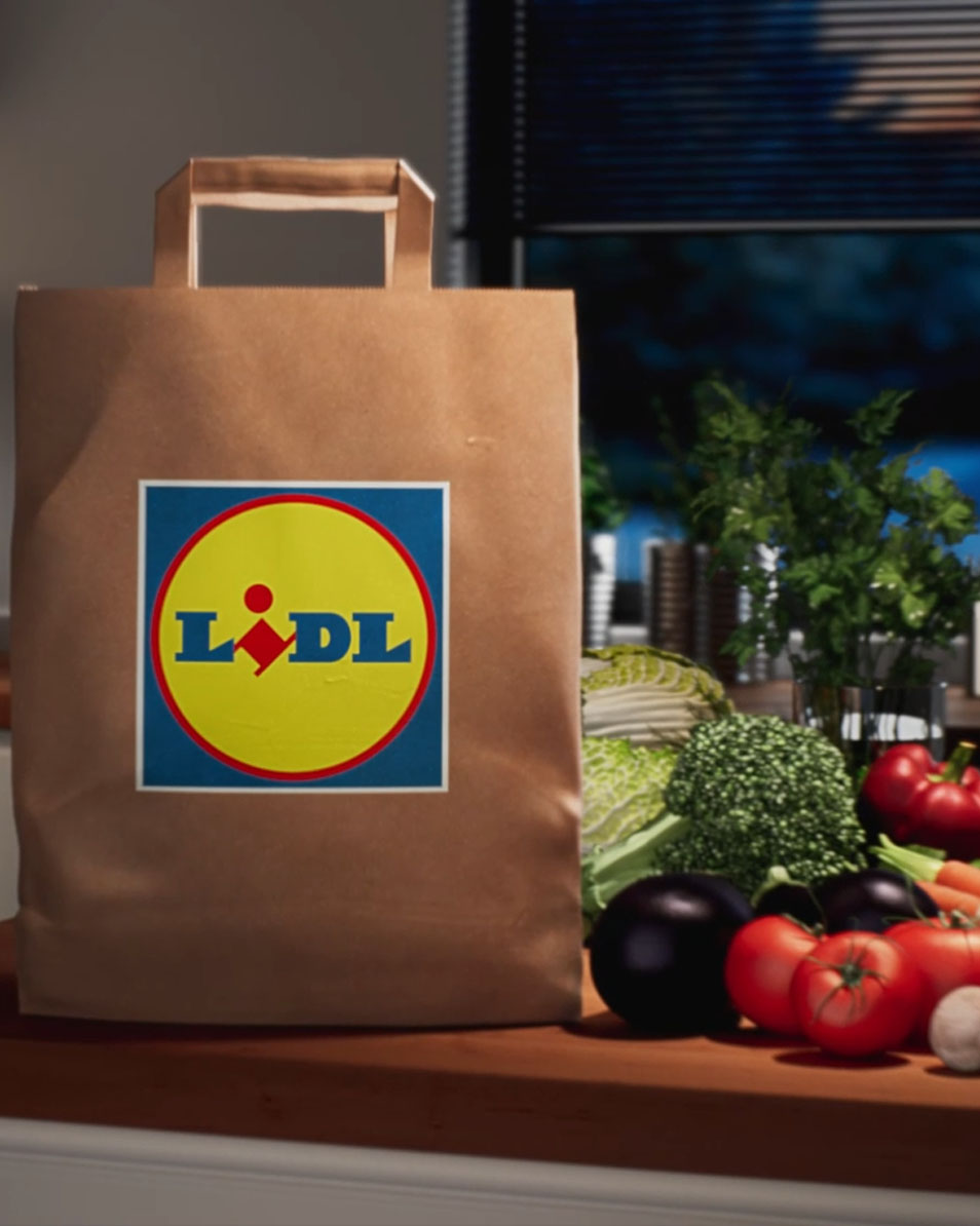 Lidl-kassi vihannessatoa.